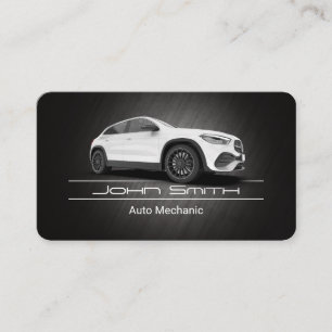 Weißes SUV-Auto   Mechaniker   Auto-Reparatur Visitenkarte