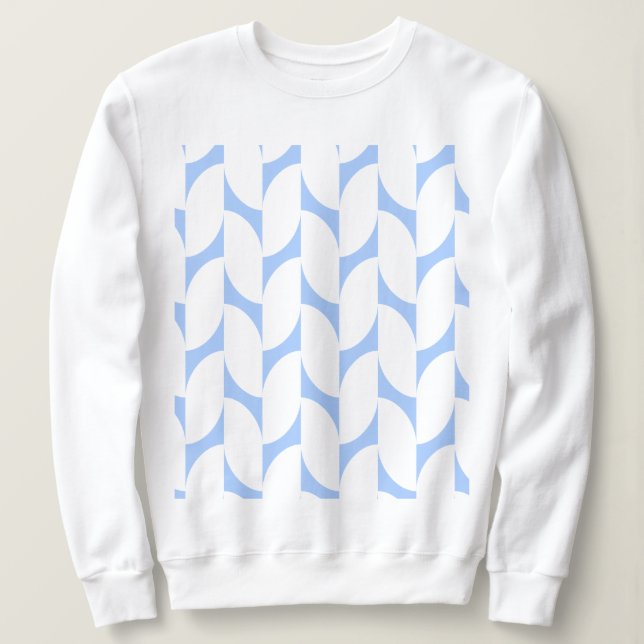 Weißes Sweatshirt mit Sky Blue Abstrakt Geometric (Design vorne)