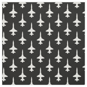 Weißes T-38-Talon-Muster auf schwarz Stoff