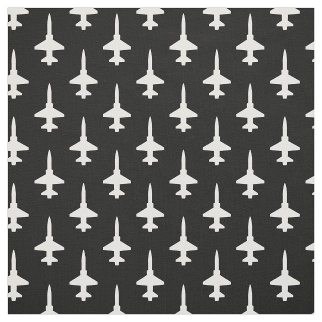 Weißes T-38-Talon-Muster auf schwarz Stoff (Muster)