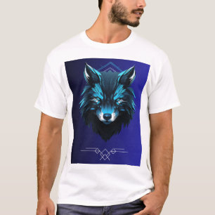 weißes T-Shirt mit Design vorne Wolf