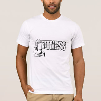 weißes T-Shirt mit Fitness-Design