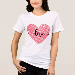 Weißes T-Shirt mit halbem Ärmel Tri-Blend Shirt