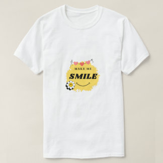weißes T-Shirt mit 'Make me smile'-Design