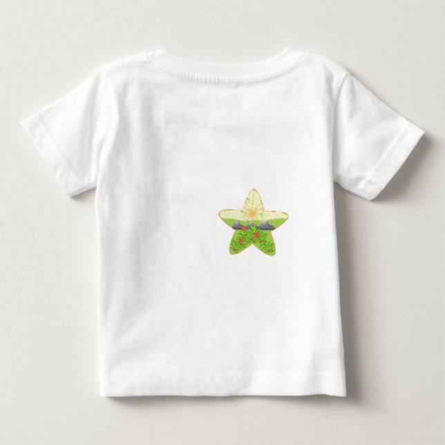 weißes T-Shirt mit Naturdruck (Rückseite)