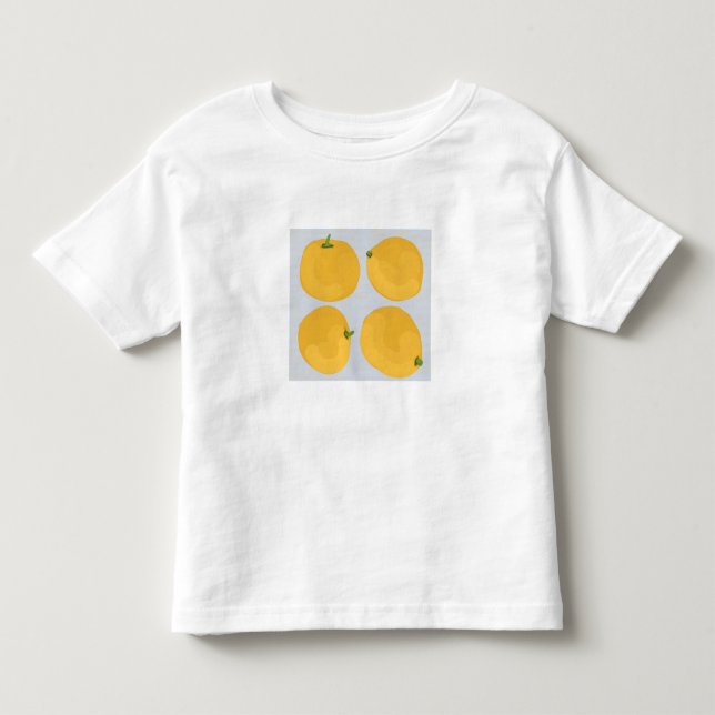 Weißes T-Shirt mit Orangen  (Vorderseite)
