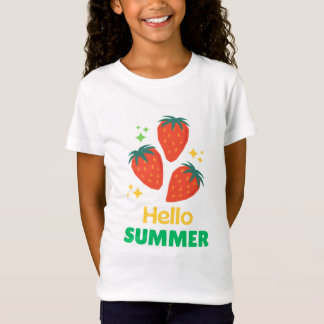 weißes T-Shirt mit süßem Erdbeerdesign