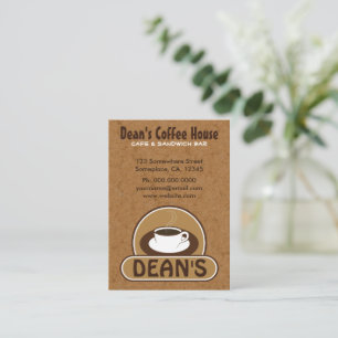 Weißes Tasse Kaffee-Geschäfts-Brown-Café-große Visitenkarte