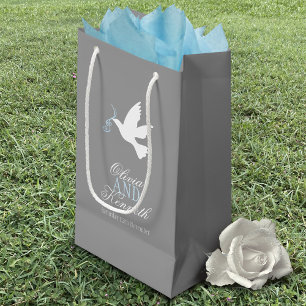Weißes Taubenblau, graue Gastgeschenk Hochzeit Kleine Geschenktüte