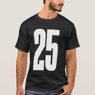 Weißes Team Nr. 25 T-Shirt