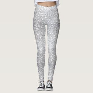 Weißes Textur-Look Leggings