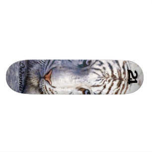 Weißes Tiger-Brett Skateboard