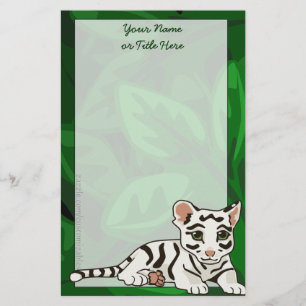 Weißes Tiger-CUB-Briefpapier Briefpapier