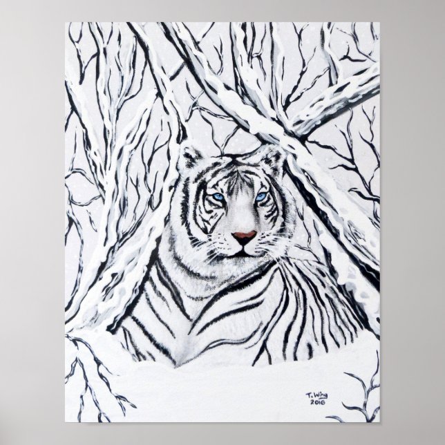 Weißes Tiger in Poster (Vorne)