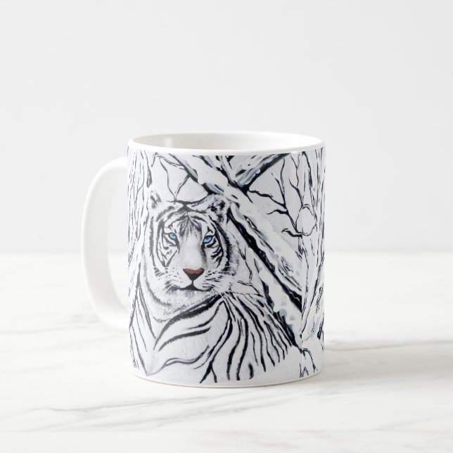 Weißes Tiger in Tasse (Vorderseite Links)