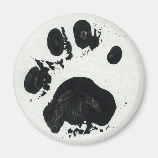 Weißes Tiger Paw Print Magnet (Vorne)