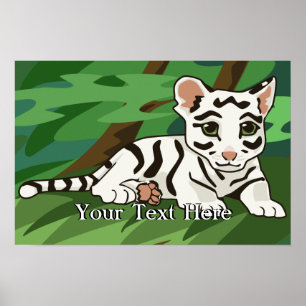 Weißes Tiger-Plakat Poster