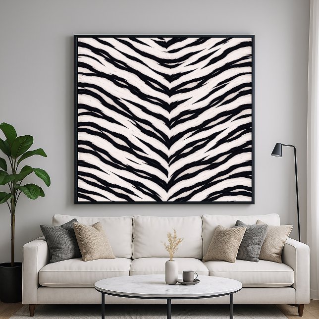 Weißes Tiger-Tiermuster Poster (Von Creator hochgeladen)