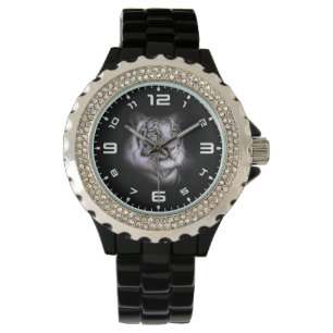 Weißes Tigergesicht Armbanduhr