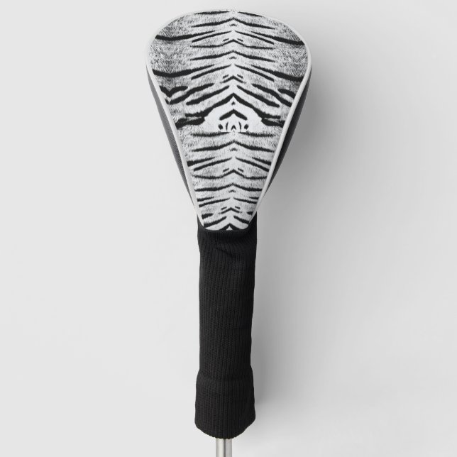 Weißes Tigermuster Golf Headcover (Vorderseite)
