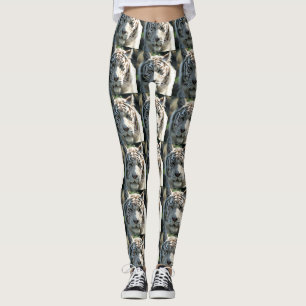 Weißes Tigerporträt in warmen braunen Markierungen Leggings