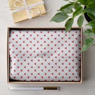 Weißes Tissue-Papier mit roten Herzen Seidenpapier