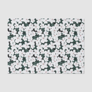 Weißes tropisches Blumen-Muster Seidenpapier
