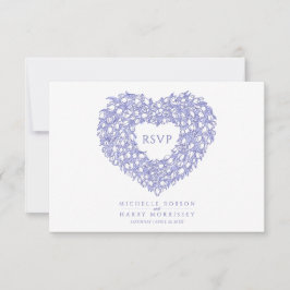 Weißes Tulpenmonogramm-Menü Option Hochzeitsverans RSVP Karte