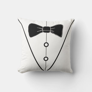 Weißes Tuxedo-Kissen Kissen