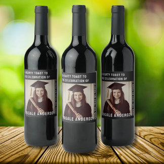Weißes Typografie und Foto Weinetikett