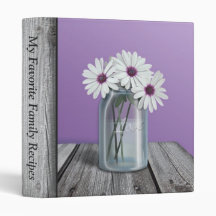Weißes u. lila Gänseblümchen-rustikale