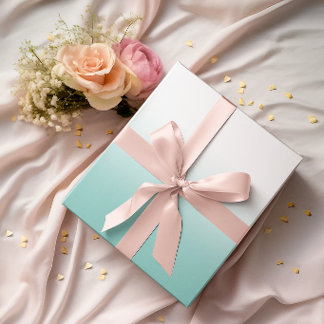 Weißes und Aquamarines Ombre Geschenkpapier
