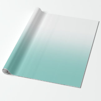 Weißes und Aquamarines Ombre Geschenkpapier