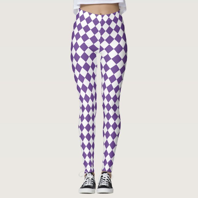 Weißes und [benutzerdefiniertes Farbmuster] Leggings (Vorderseite)