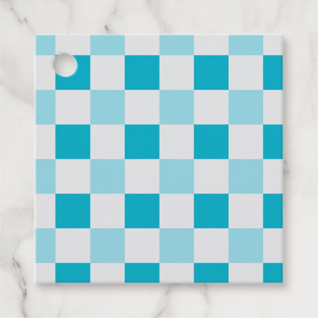 Weißes und blaues Karton Geschenkanhänger (Vorderseite)