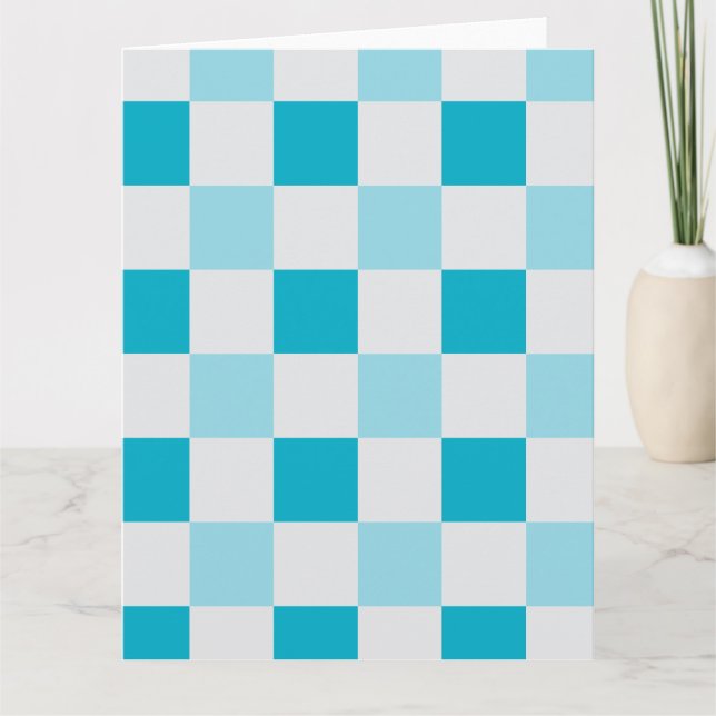 Weißes und blaues Karton Karte (Vorderseite)