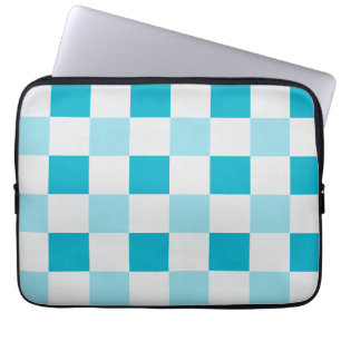 Weißes und blaues Karton Laptopschutzhülle