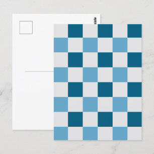 Weißes und blaues Karton Postkarte