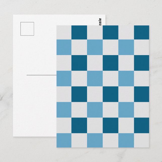 Weißes und blaues Karton Postkarte (Vorne/Hinten)