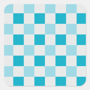 Weißes und blaues Karton Quadratischer Aufkleber