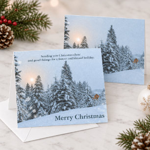 Weißes und Blaues modernes Frohe Weihnachten