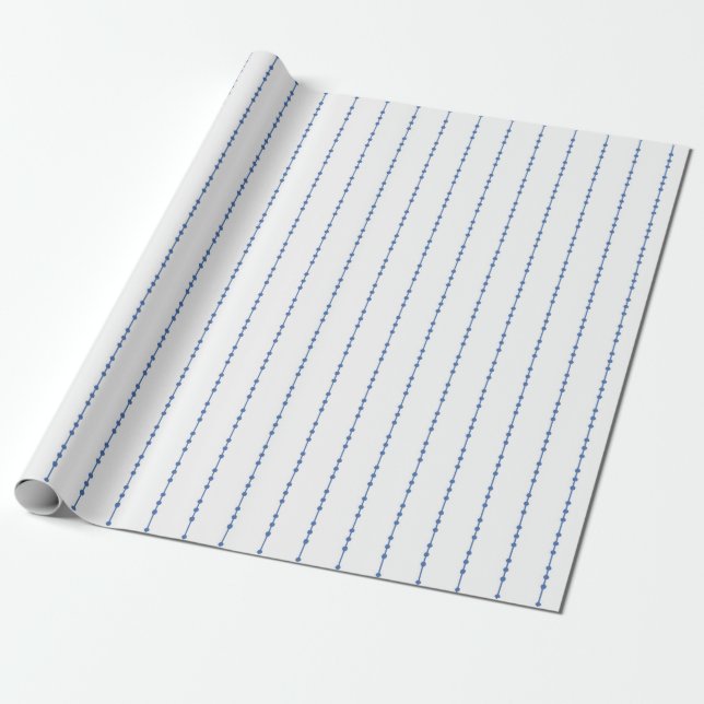 Weißes und blaues Pinstripe-Papier Geschenkpapier (Ungerollt)