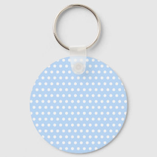 Weißes und blaues Tupfen-Muster. Spotty. Schlüsselanhänger