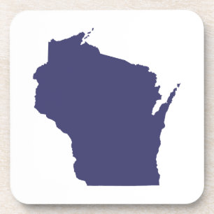 Weißes und Blaues Wisconsin Getränkeuntersetzer