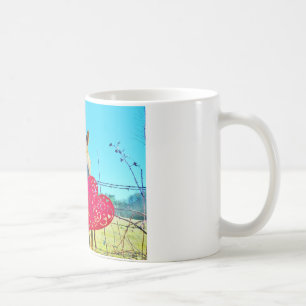 Weißes und braunes Pferd Valentine Hearts Kaffeetasse