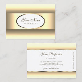 Weißes und cremefarbenes, helles Gold - ovales Dek Visitenkarte