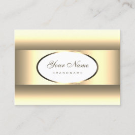 Weißes und cremefarbenes, helles Gold - ovales Dek Visitenkarte