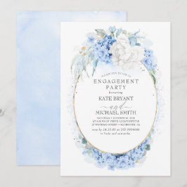 Weißes und dustes blaues Blumenbegehren Einladung