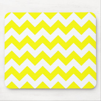 Weißes und gelbes Zigzag-Muster Mousepad