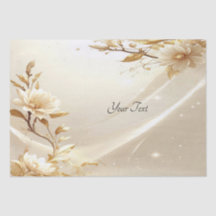 Weißes und goldenes Blumen-Tissue-Papier